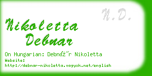 nikoletta debnar business card